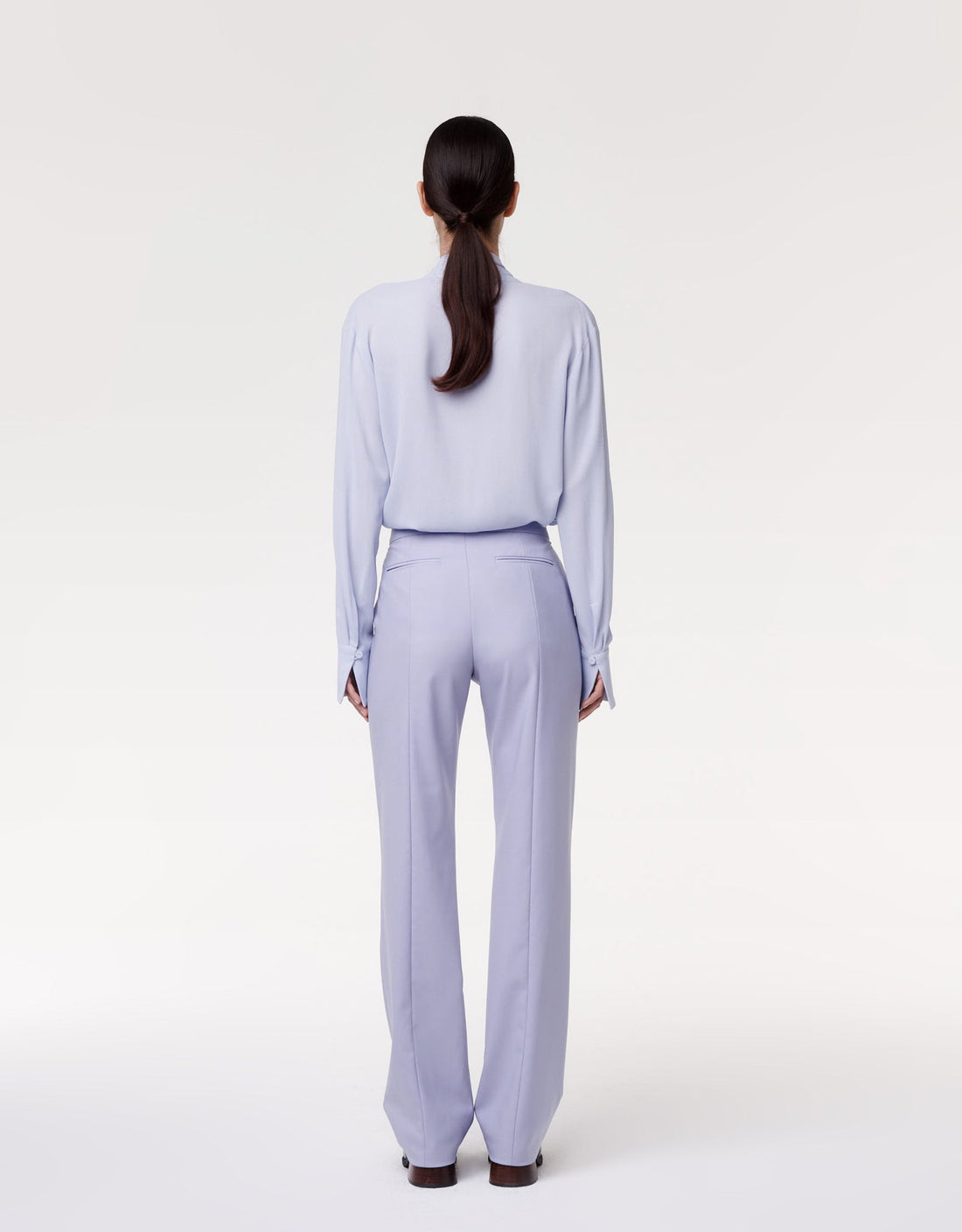 Another Tomorrow Classic Trouser in Lilac – Wool Women's Trousers