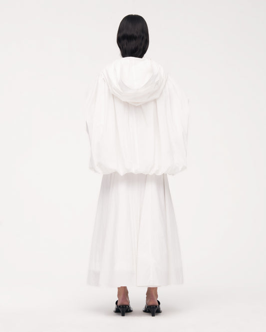 Another Tomorrow Cocoon Anorak in Off White – Nylon Women's Outerwear