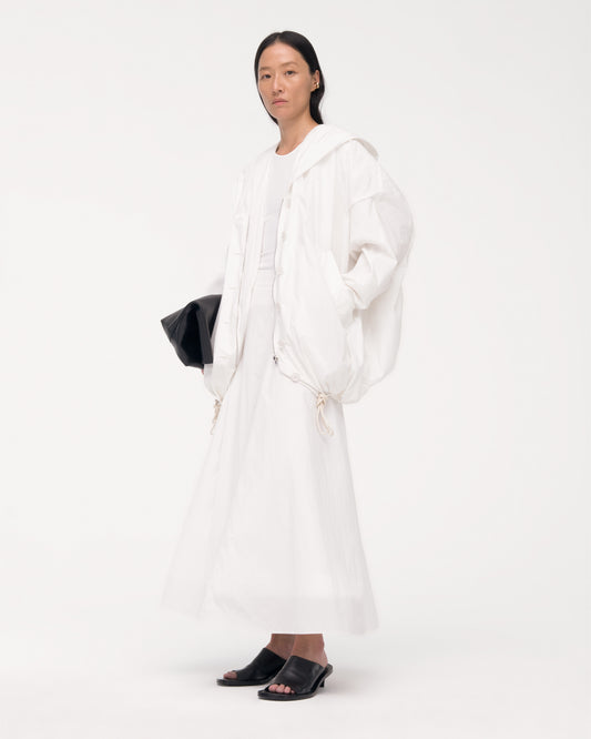 Another Tomorrow Cocoon Anorak in Off White – Nylon Women's Outerwear
