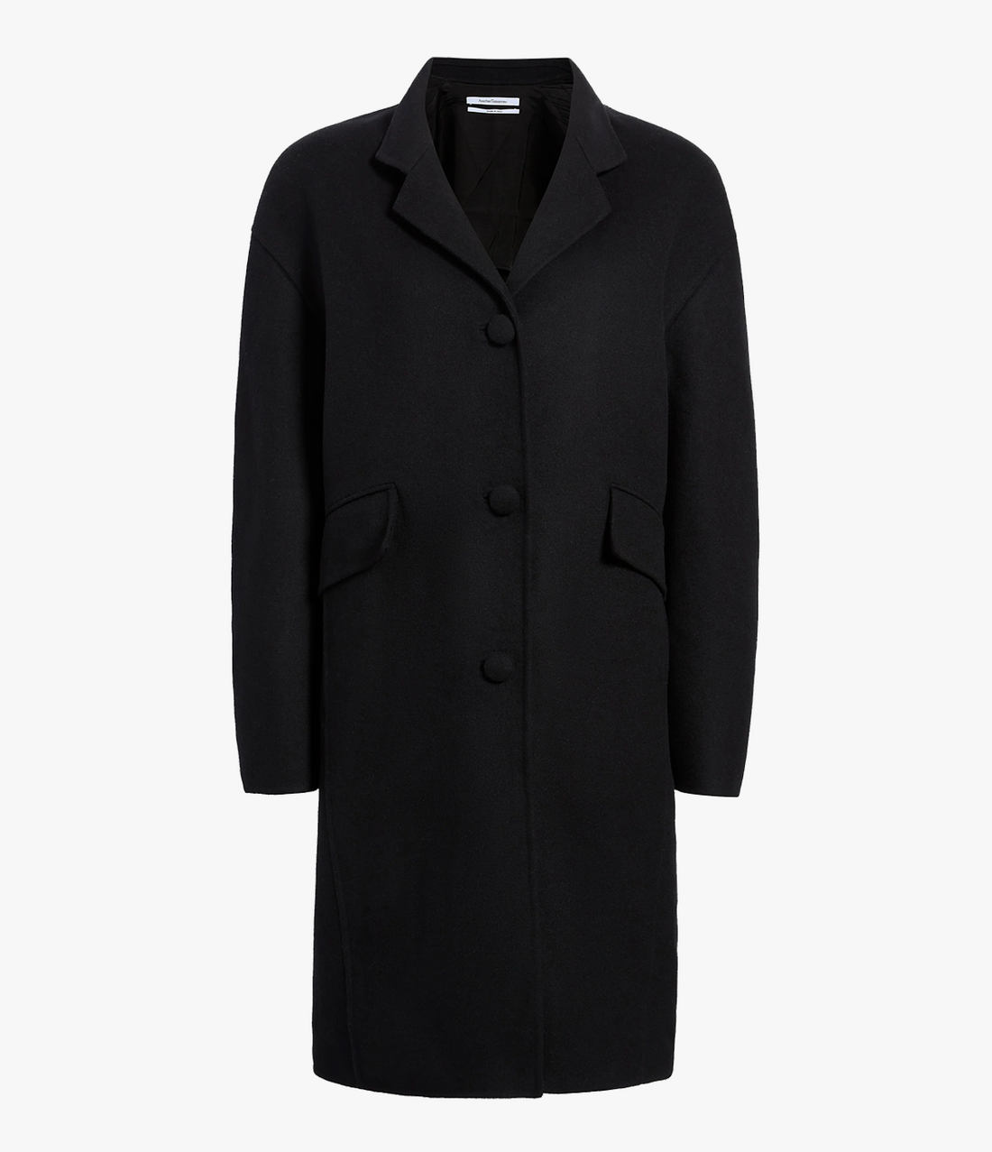 Another Tomorrow Cocoon Coat Long in Black – Wool Women's Outerwear