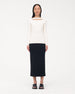 Another Tomorrow Compact Cutout Knit Top in Off White – Viscose Women's Knitwear