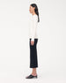 Another Tomorrow Compact Cutout Knit Top in Off White – Viscose Women's Knitwear