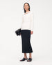 Another Tomorrow Compact Cutout Knit Top in Off White – Viscose Women's Knitwear