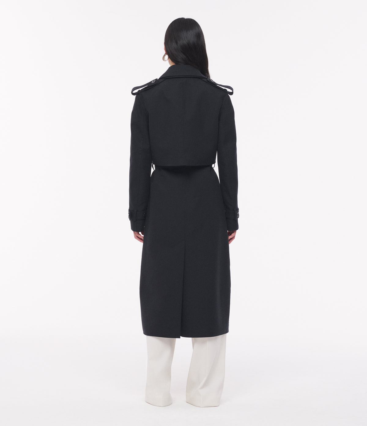 Another Tomorrow Double Face Convertible Trench in Olive/Black – Cotton Women's Outerwear