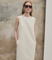 Double Face Sheath Dress | Cream