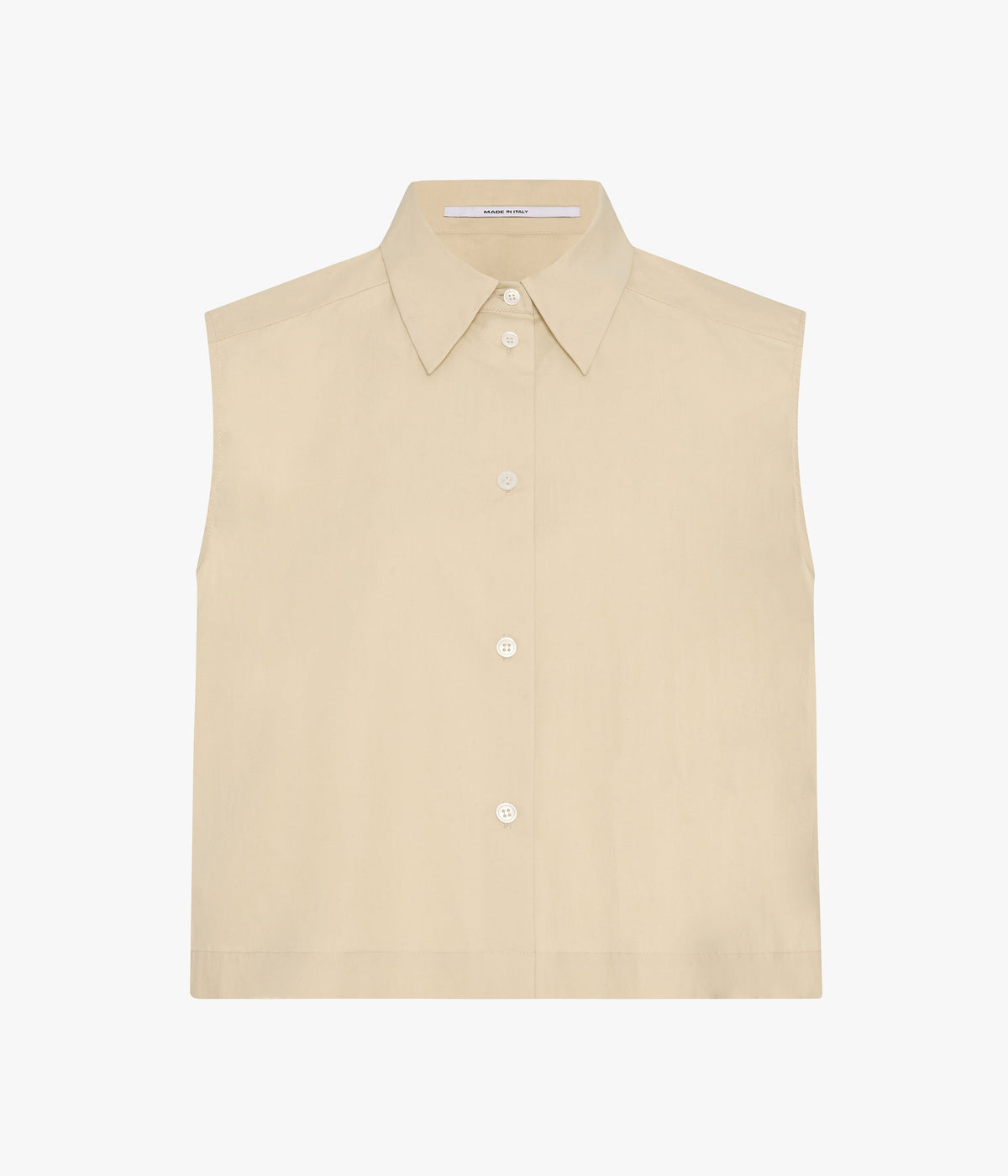 Another Tomorrow Cropped Sleeveless Shirt in Sand – Cotton Women's Top