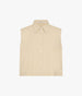 Another Tomorrow Cropped Sleeveless Shirt in Sand – Cotton Women's Top