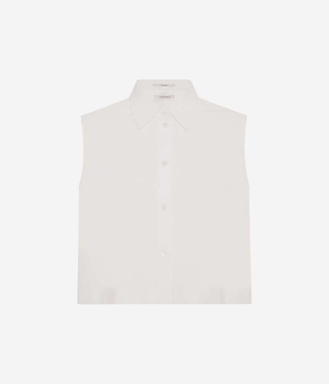 Another Tomorrow Cropped Sleeveless Shirt in White – Cotton Women's Top