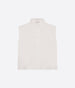 Another Tomorrow Cropped Sleeveless Shirt in White – Cotton Women's Top