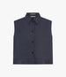 Another Tomorrow Cropped Sleeveless Shirt in Midnight – Cotton Women's Top