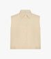 Another Tomorrow Cropped Sleeveless Shirt in Sand – Cotton Women's Top