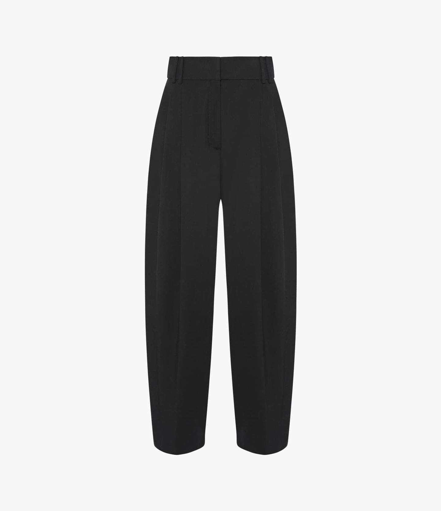Another Tomorrow Cropped Tapered Trouser in Black – Cotton Women's Trousers
