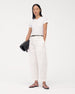 Another Tomorrow Curved Chino in Off White – Cotton Women's Trousers