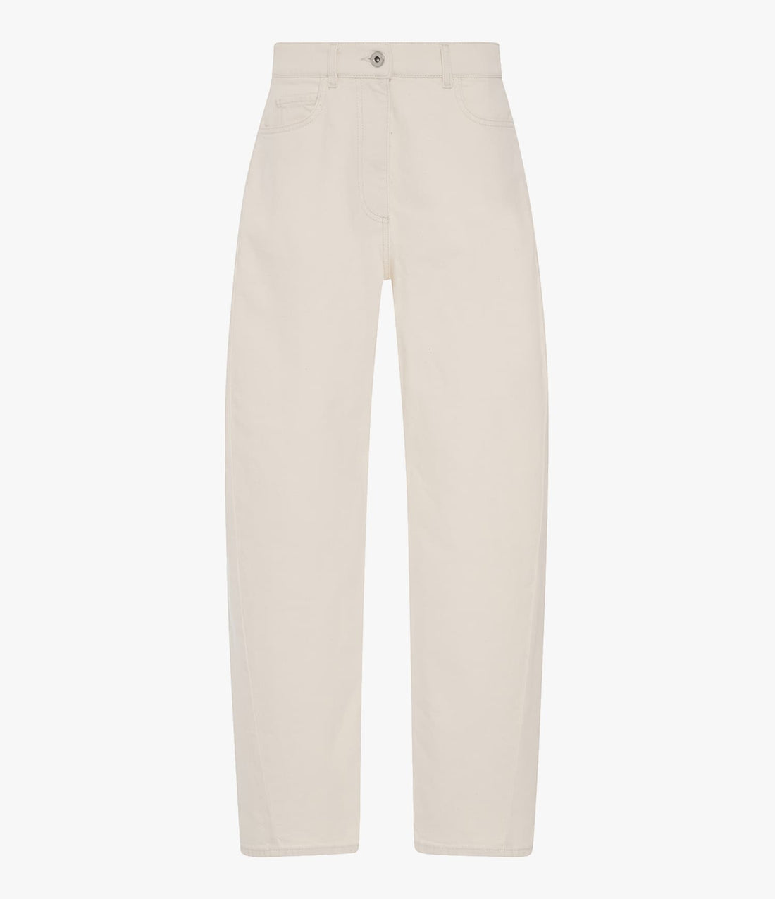 Curved Denim Pant | Ecru