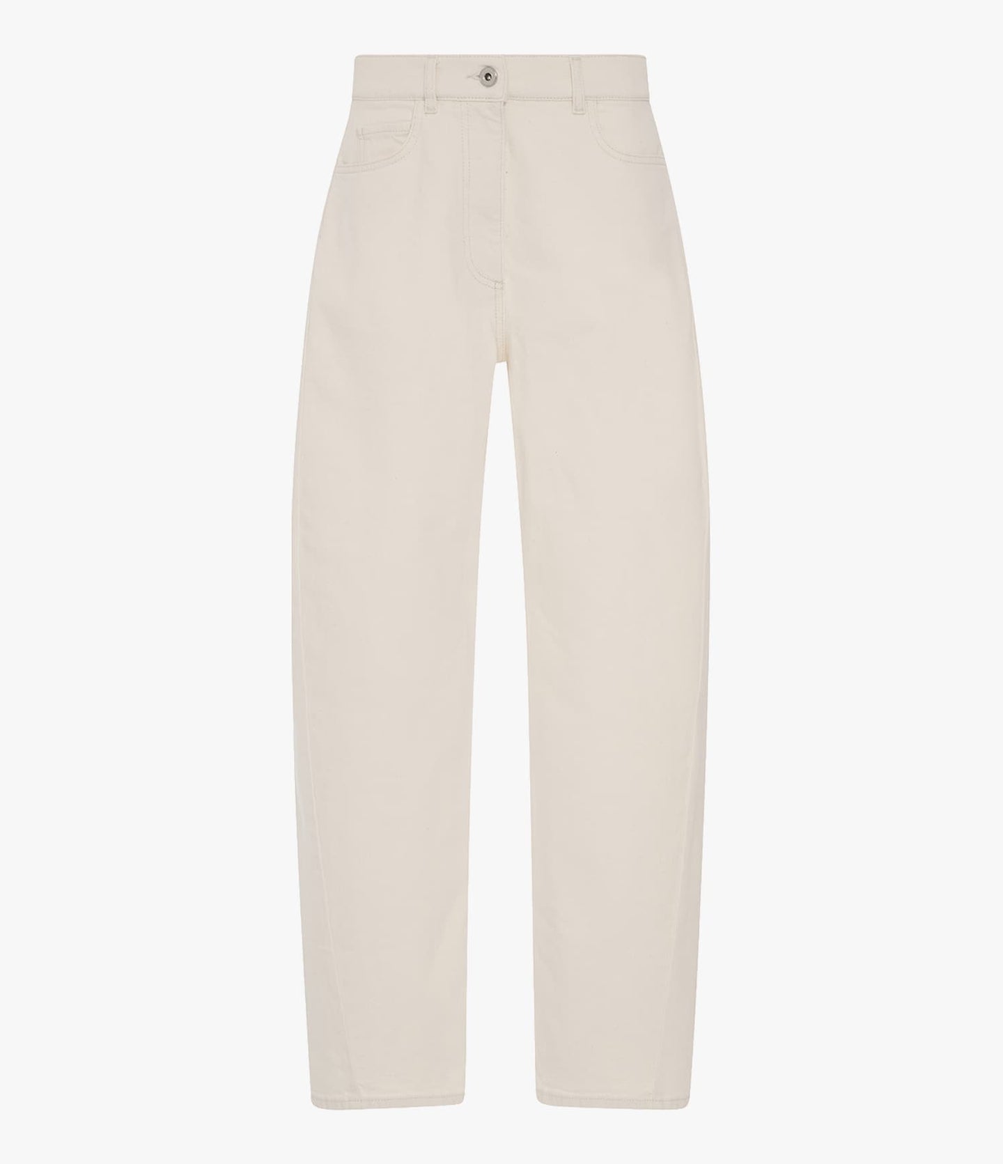Curved Denim Pant | Ecru