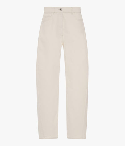 Curved Denim Pant | Ecru