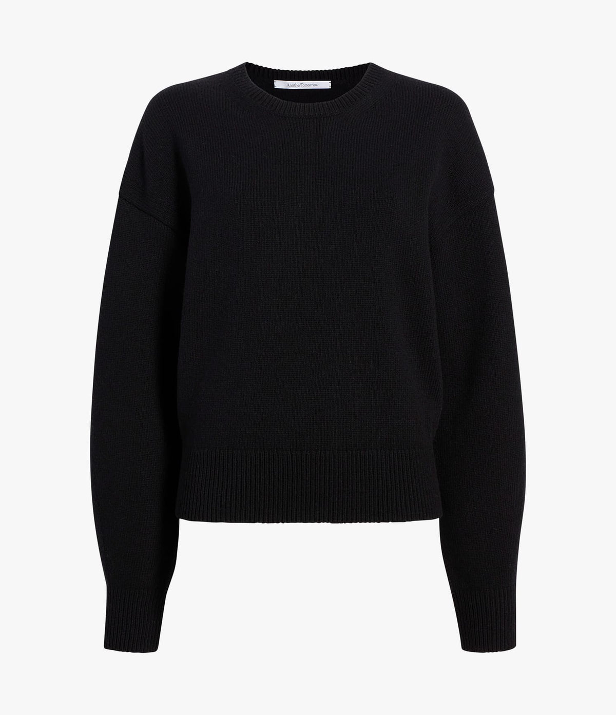 Another Tomorrow Cashmere Knit Sweatshirt in Black – Cashmere Women's Knitwear