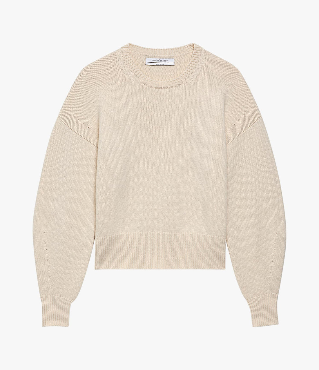 Another Tomorrow Cashmere Knit Sweatshirt in Ivory – Cashmere Women's Knitwear