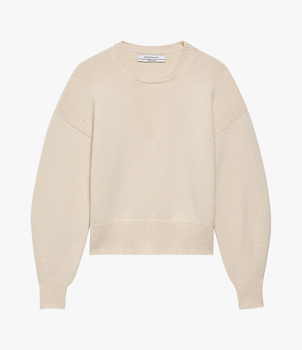 Another Tomorrow Cashmere Knit Sweatshirt in Ivory – Cashmere Women's Knitwear