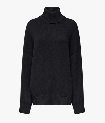 Cashmere Oversized Turtleneck | Black