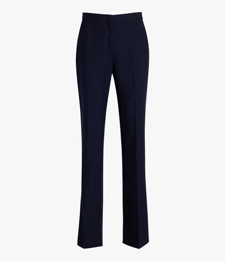 Another Tomorrow Classic Trouser in Navy – Wool Women's Trousers