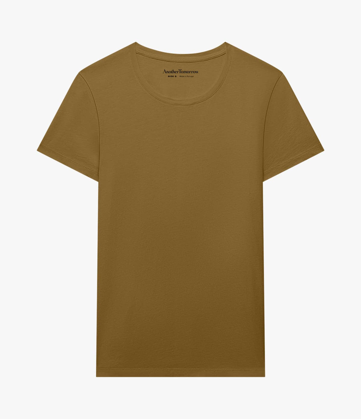 Another Tomorrow Crew Neck T-Shirt in Moss – Cotton Women's Top