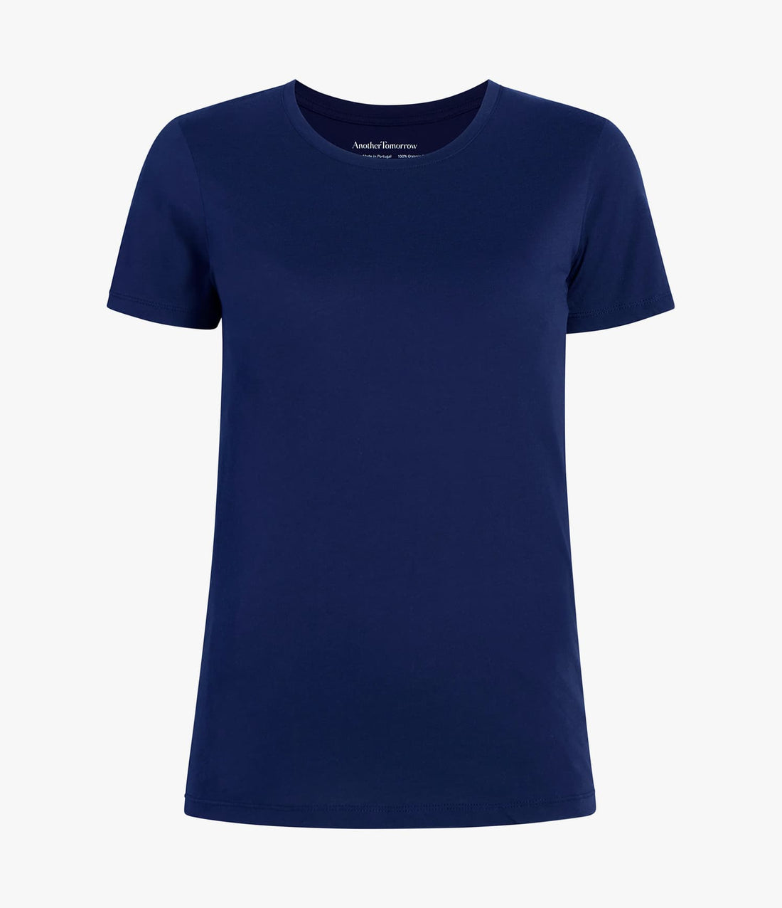Another Tomorrow Crew Neck T-Shirt in Navy – Cotton Women's Top