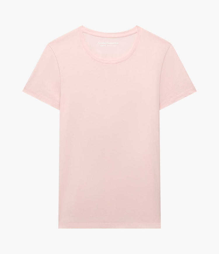 Another Tomorrow Crew Neck T-Shirt in Quartz – Cotton Women's Top