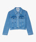Another Tomorrow Cropped Denim Jacket in Light Blue Wash – Denim Women's Jacket