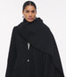 Another Tomorrow Cashmere Deep V Scarf Coat in Black – Wool Women's Outerwear