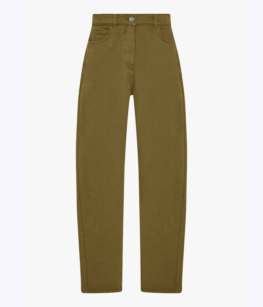 Another Tomorrow Denim Curved Pant in Kelp – Cotton Women's Trousers