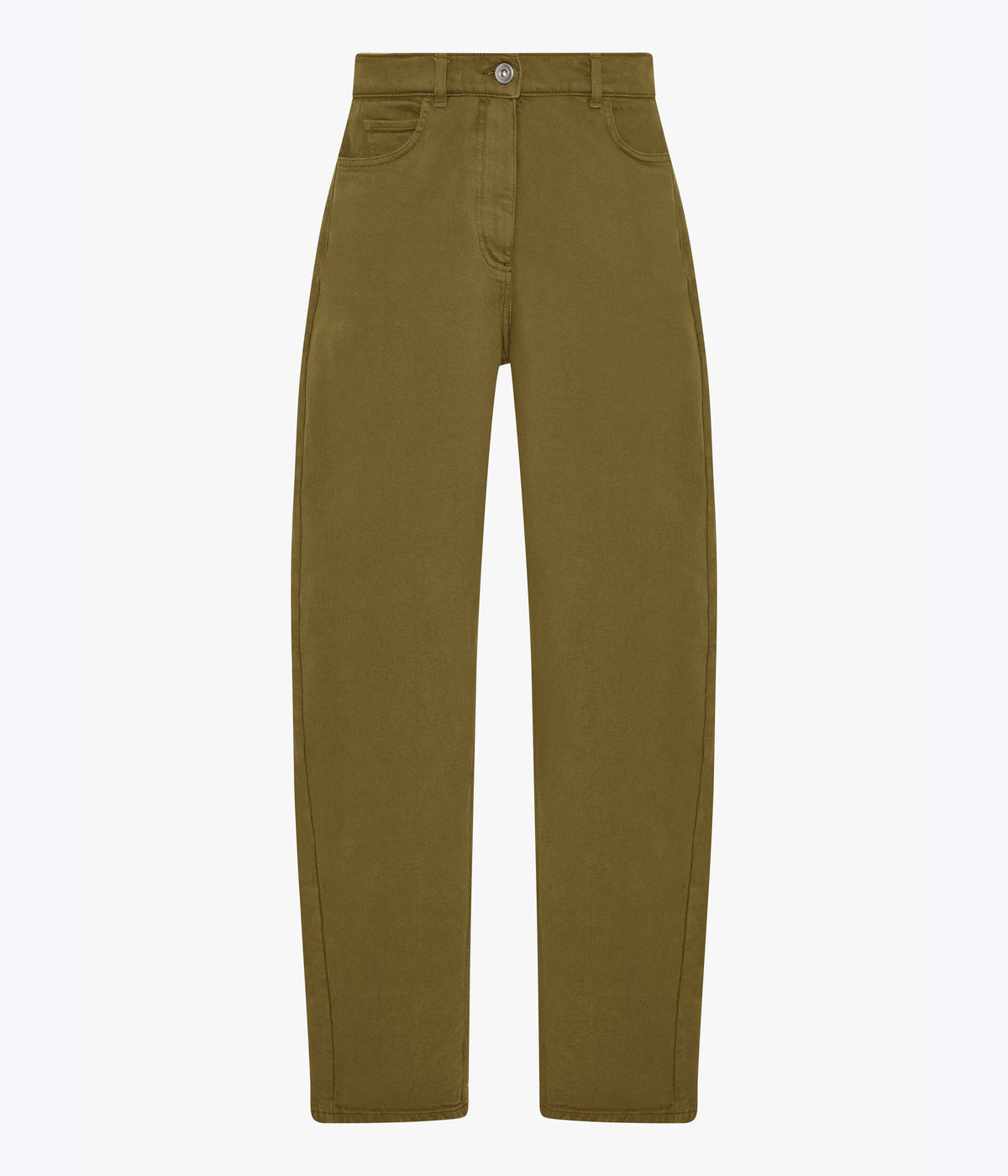 Another Tomorrow Denim Curved Pant in Kelp – Cotton Women's Trousers