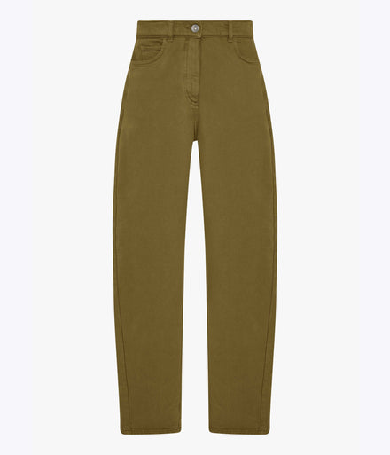 Denim Curved Pant | Olive