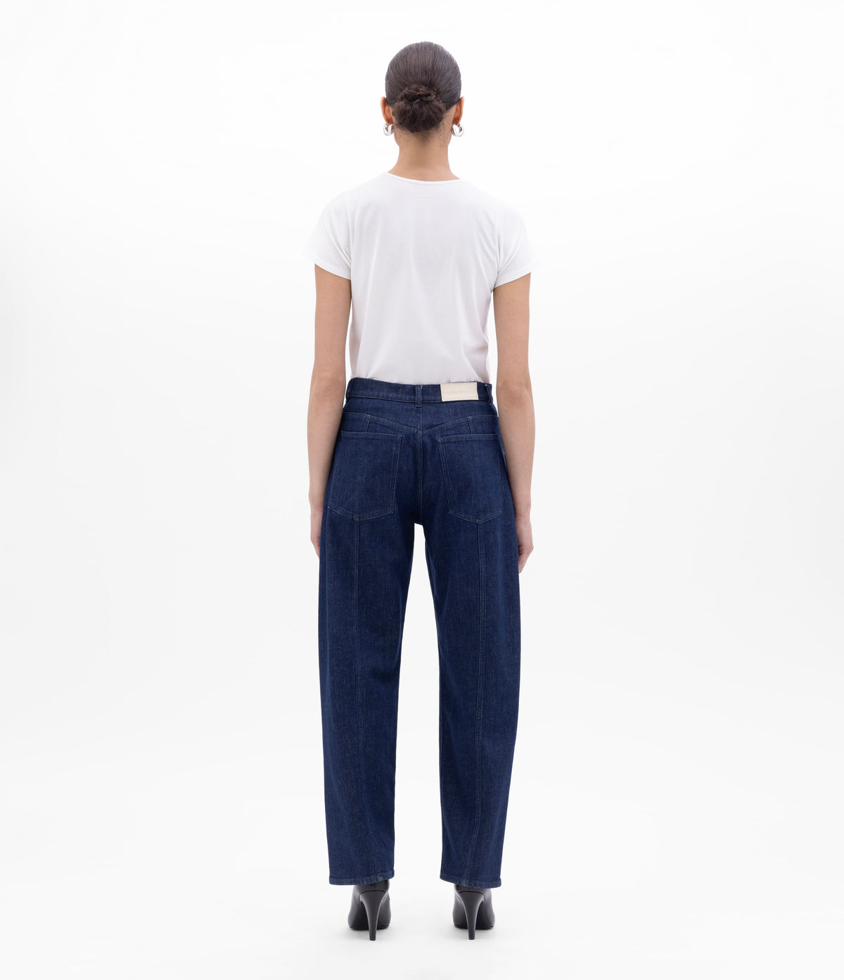 Another Tomorrow Curved Denim Pant in Rinsed – Denim Women's Trousers
