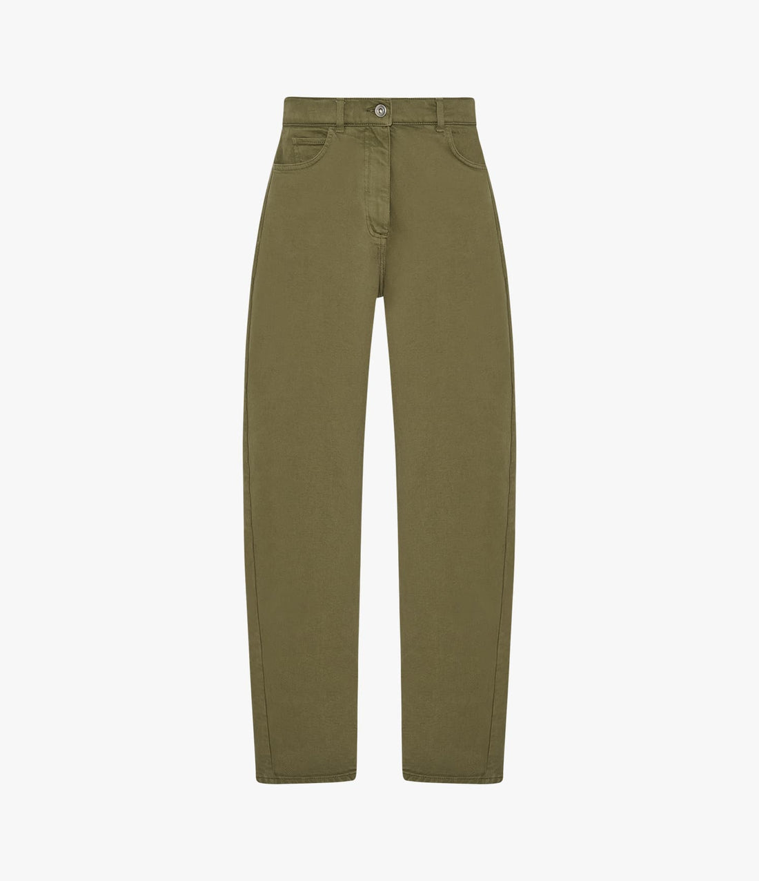Another Tomorrow Denim Curved Pant in Kelp – Cotton Women's Trousers