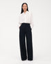 Another Tomorrow Doppio Wide Leg Pant in Black – Wool Women's Trousers