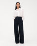 Another Tomorrow Doppio Wide Leg Pant in Black – Wool Women's Trousers