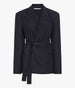 Another Tomorrow Double Breasted Fitted Jacket in Black – Linen Women's Jacket