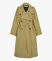 Another Tomorrow Double Face Trench in Olive – Cotton Women's Outerwear