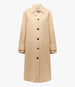 Another Tomorrow Double Face Balmacaan in Khaki – Cotton Women's Outerwear