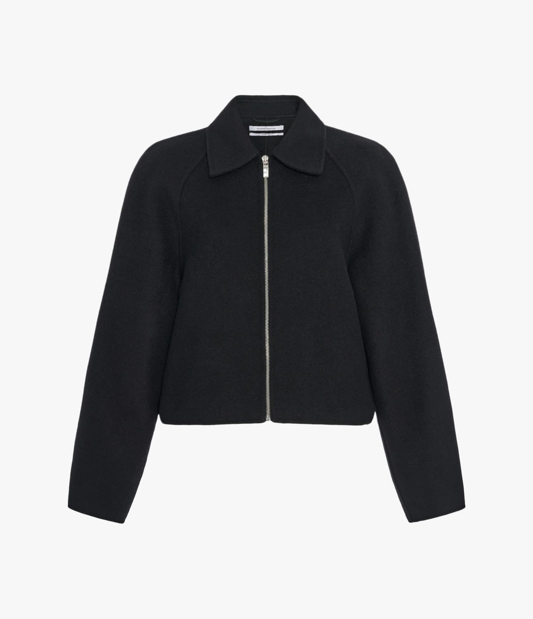 Another Tomorrow Double Face Crop Blouson in Black – Wool Women's Outerwear