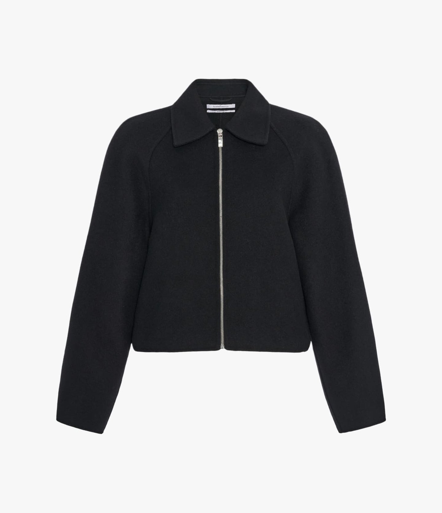 Another Tomorrow Double Face Crop Blouson in Black – Wool Women's Outerwear