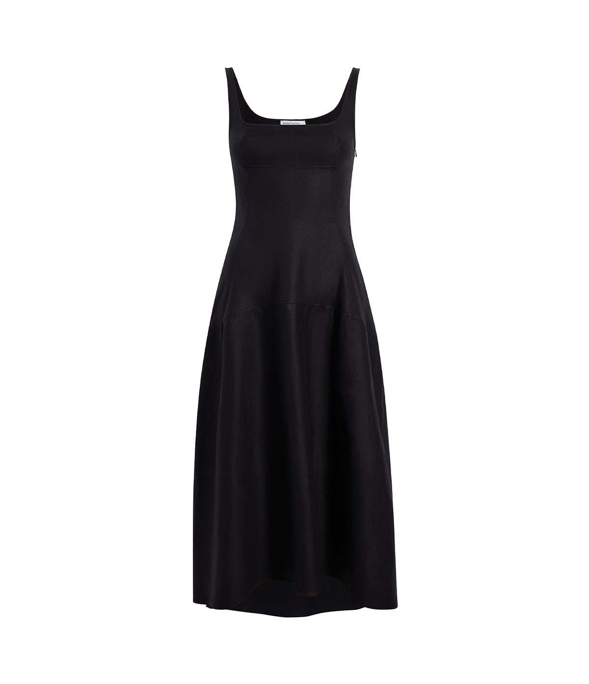 Another Tomorrow Seamed Bodice Dress in Black – Linen Women's Dress