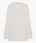 Another Tomorrow Draped Crew Knit in Off White – Cotton Women's Knitwear