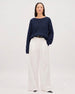 Draped Knit Sweater | Navy