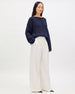 Draped Knit Sweater | Navy