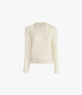 Cashmere Draped Neck Sweater | Off White in off white