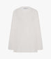Another Tomorrow Draped Crew Knit in Off White – Cotton Women's Knitwear