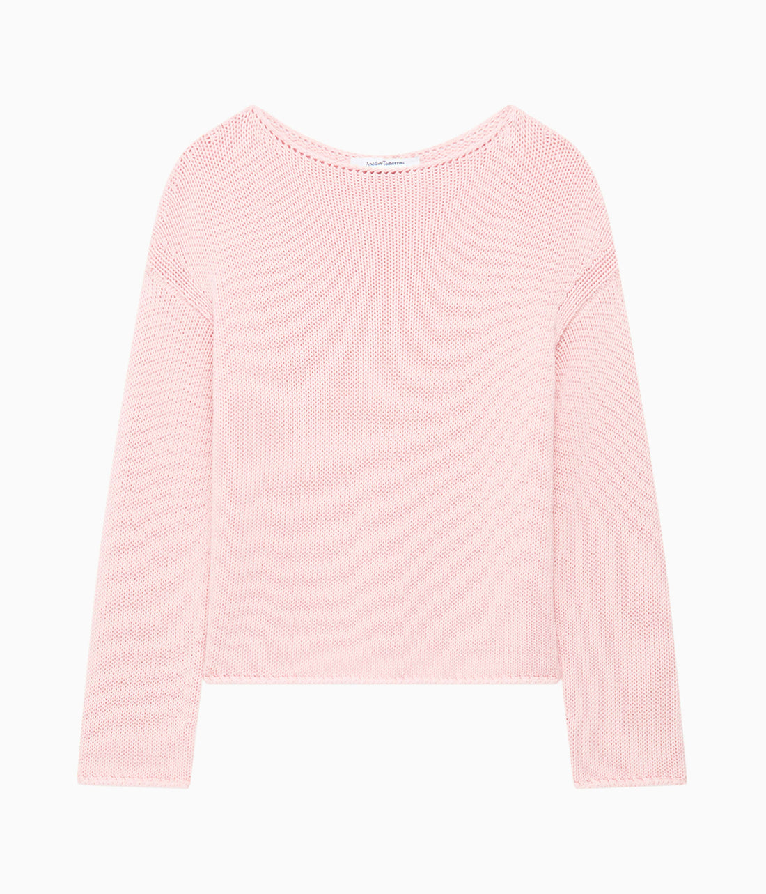 Another Tomorrow Draped Knit Sweater in Quartz – Cotton Women's Knitwear