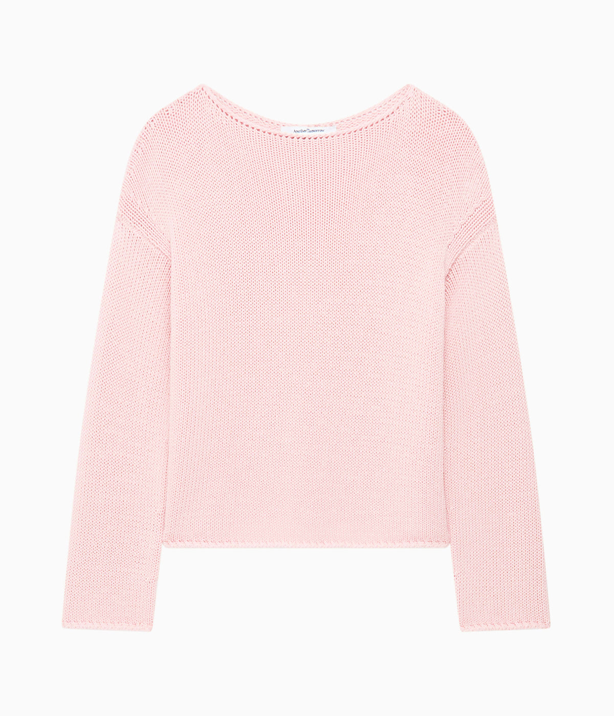 Another Tomorrow Draped Knit Sweater in Quartz – Cotton Women's Knitwear